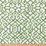 Jing Courtyard Green Slub Linen White Fabric By Premier Prints