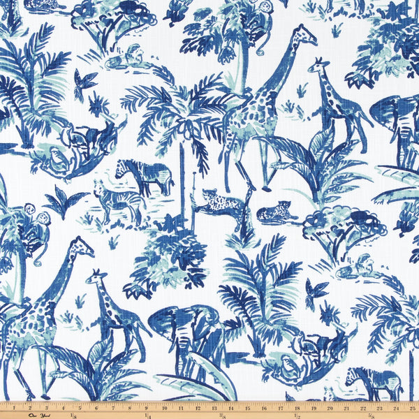 Meru Commodore Blue Slub Canvas Fabric By Premier Prints