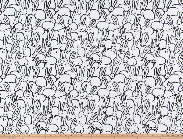 Bunny Black 7oz Cotton Fabric By Premier Prints