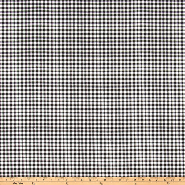 Gingham Black 7oz Cotton Fabric By Premier Prints