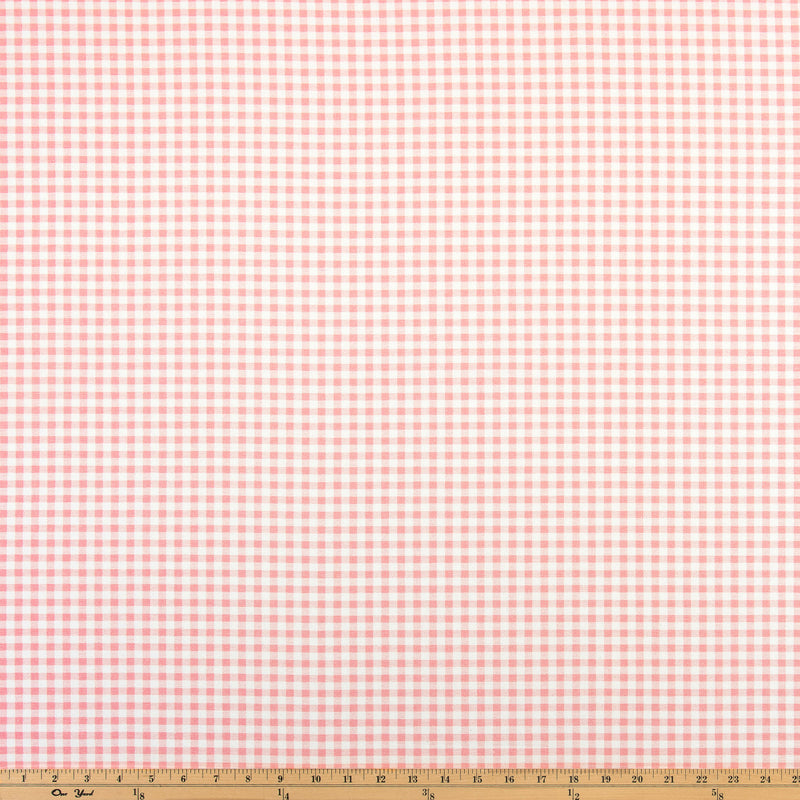 Gingham Baby Pink 7oz Cotton Fabric By Premier Prints
