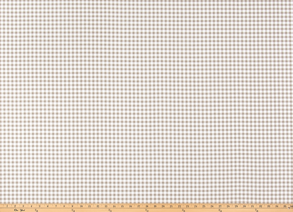 Gingham Ecru 7oz Cotton Fabric By Premier Prints