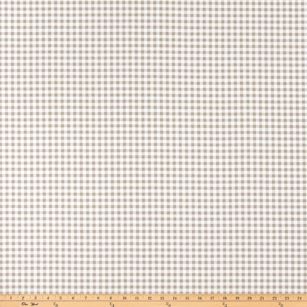 Gingham Ecru 7oz Cotton Fabric By Premier Prints