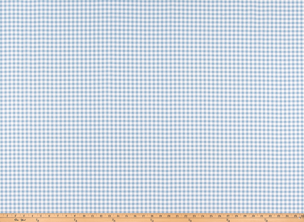 Gingham Weathered Blue 7oz Cotton Fabric By Premier Prints