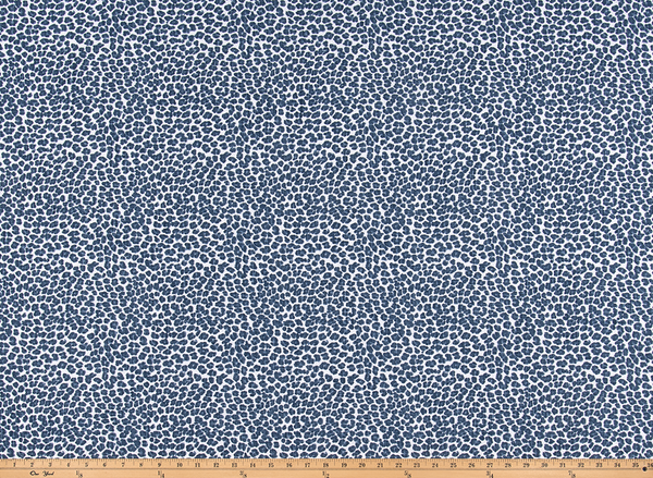 Leopard Bermuda Blue Slub Canvas Fabric By Premier Prints