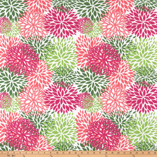 Outdoor Fabric - Blooms Jazz Pink Polyester Fabric By Premier Prints