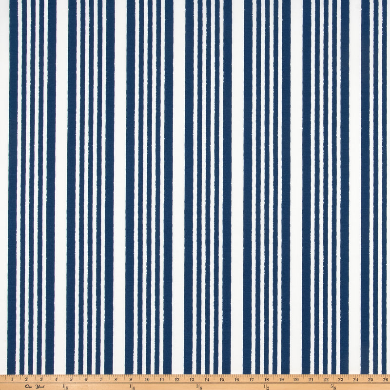 Outdoor Fabric - Bodie Courtyard Navy Polyester Fabric By Premier Prints