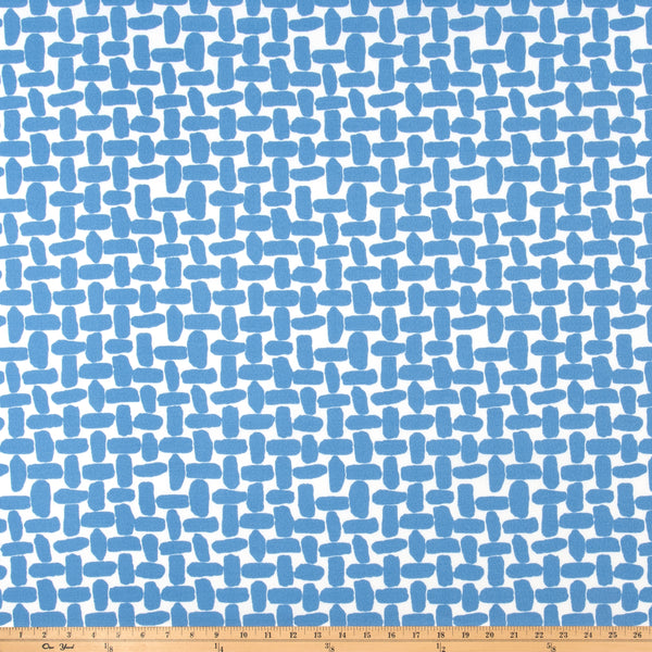 Outdoor Fabric - Farley Courtyard Blue Polyester By Premier Prints