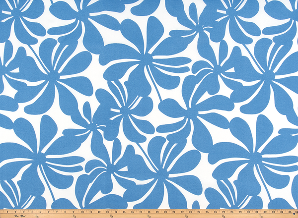 Outdoor Fabric - Twirly Courtyard Blue Polyester Fabric By Premier Prints