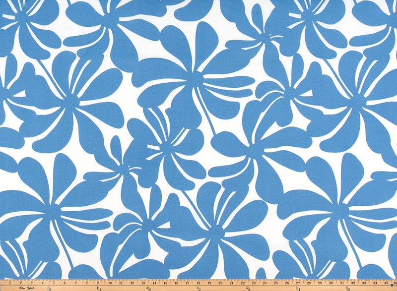 Outdoor Fabric - Twirly Courtyard Blue Polyester Fabric By Premier Prints