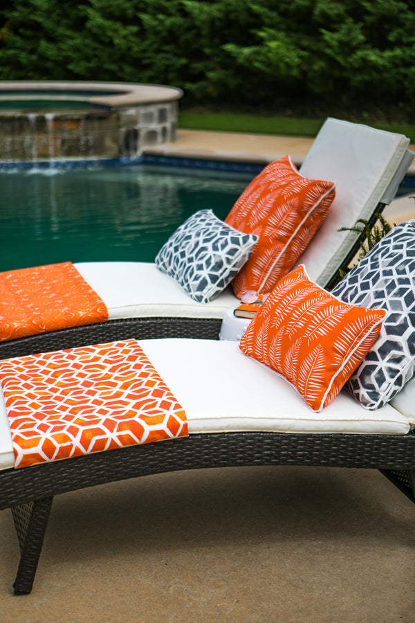 orange outdoor fabric abstract pattern geometric by premier prints 