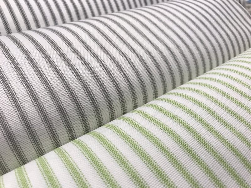 rolls and bolts of classic ticking stripe fabric by premier prints