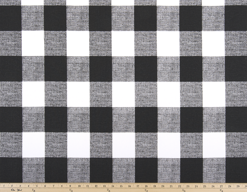 black and white buffalo plaid check fabric that is great for pillows, curtains, bags, and drapes