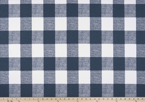 Picture of Dark Navy Blue Buffalo Plaid Check Fabric