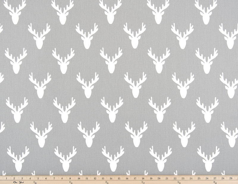 grey deer antler fabric