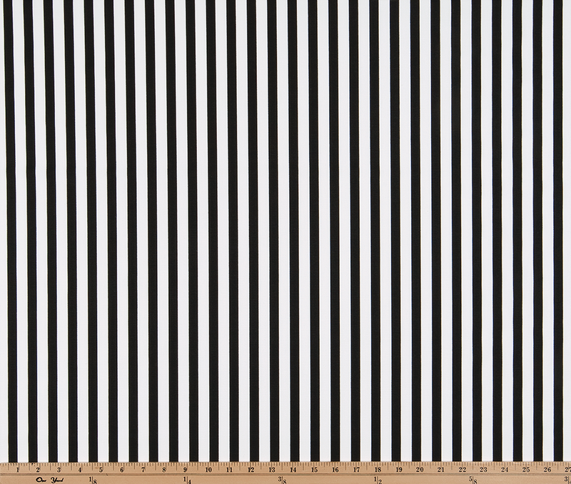 Outdoor Basic Stripe Black Fabric By Premier Prints