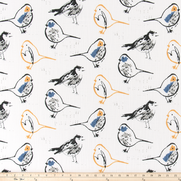 photo of repeating bird pattern fabric