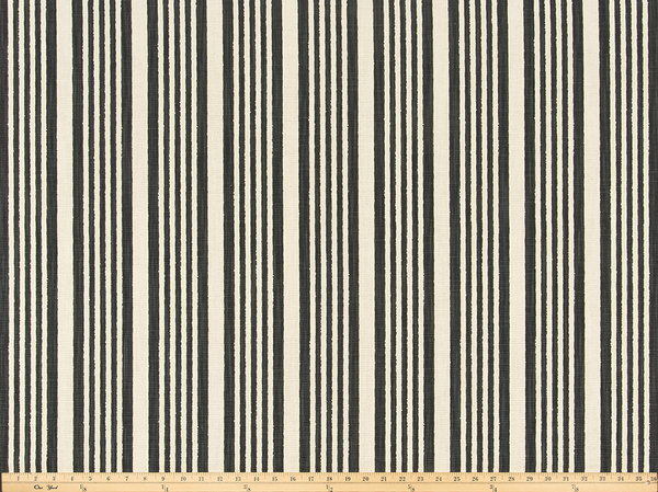 Bodie Black Flame Slub Linen Natural Fabric By Premier Prints