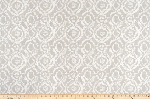 product photo of linked circle pattern printed on slub canvas cotton