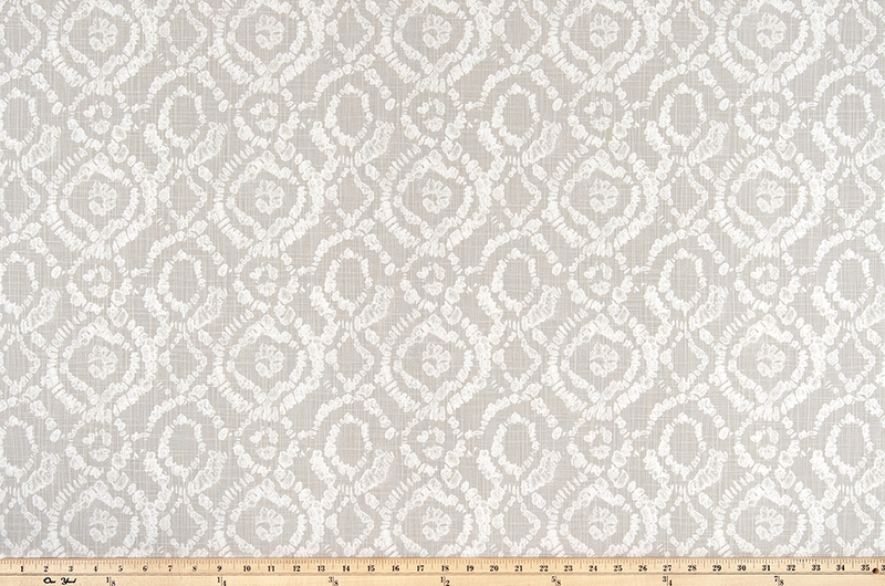 product photo of linked circle pattern printed on slub canvas cotton