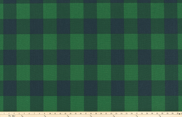 Buffalo Check Mountain Green/Deep Navy Fabric By Premier Prints