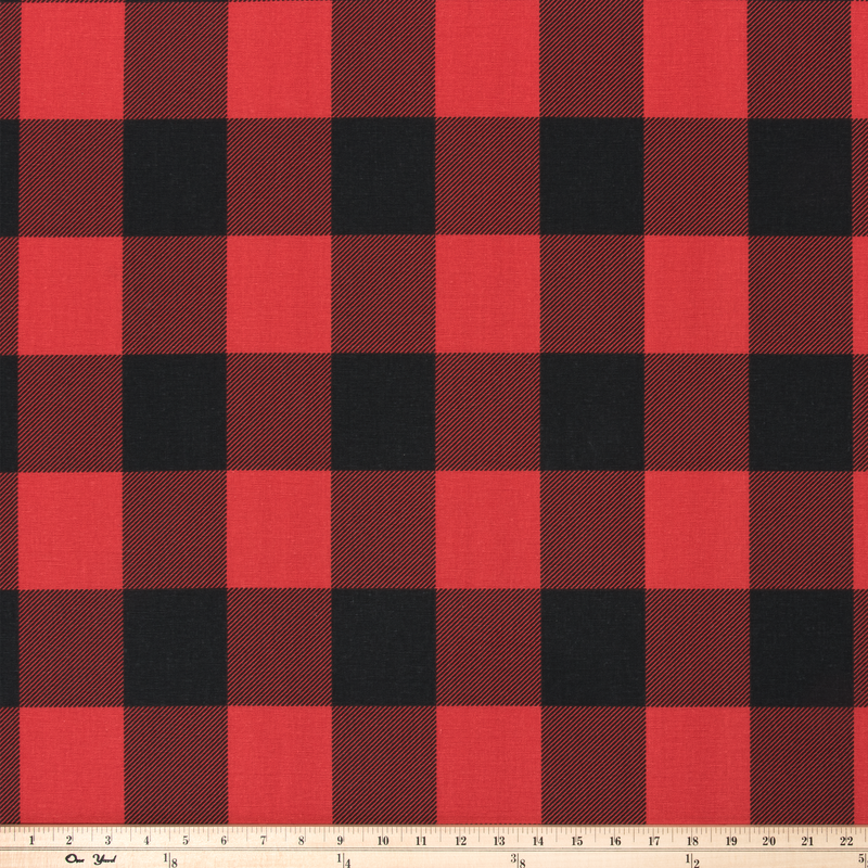Buffalo Check Red/Black Fabric By Premier Prints