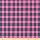Buffalo Plaid Polish Pink/Deep Navy Fabric By Premier Prints