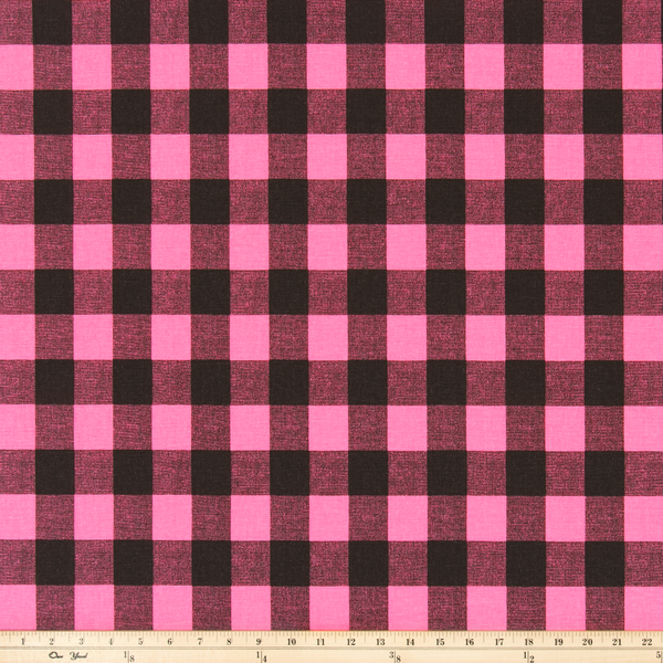 Buffalo Plaid Polish Pink/Black Fabric By Premier Prints