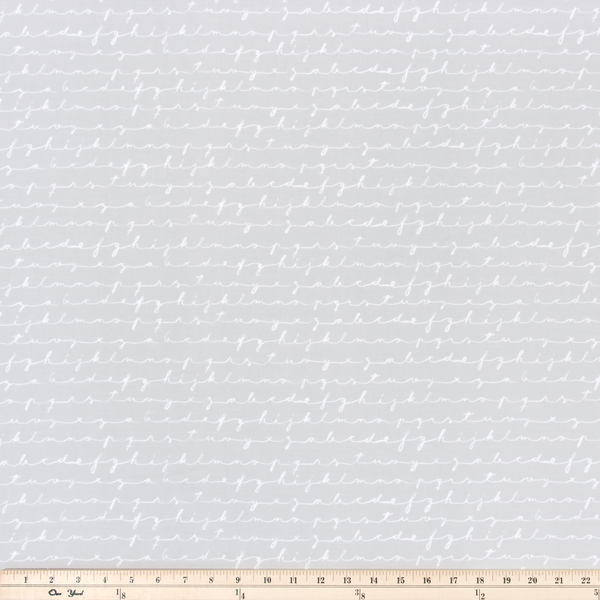 Chalk Script French Grey Fabric By Premier Prints