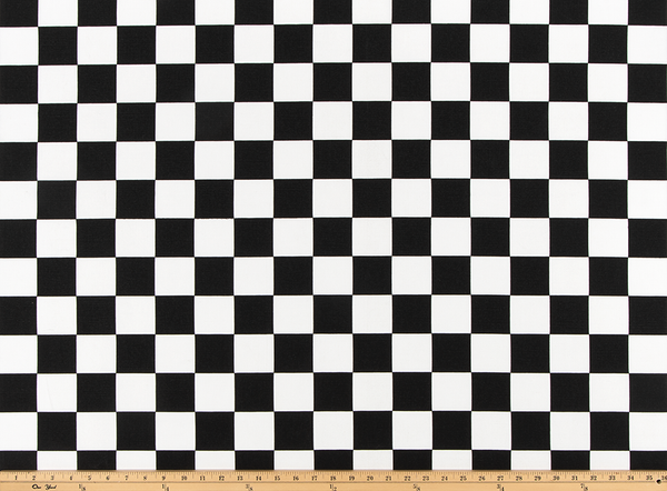 Checkered Black 7oz Cotton Fabric By Premier Prints