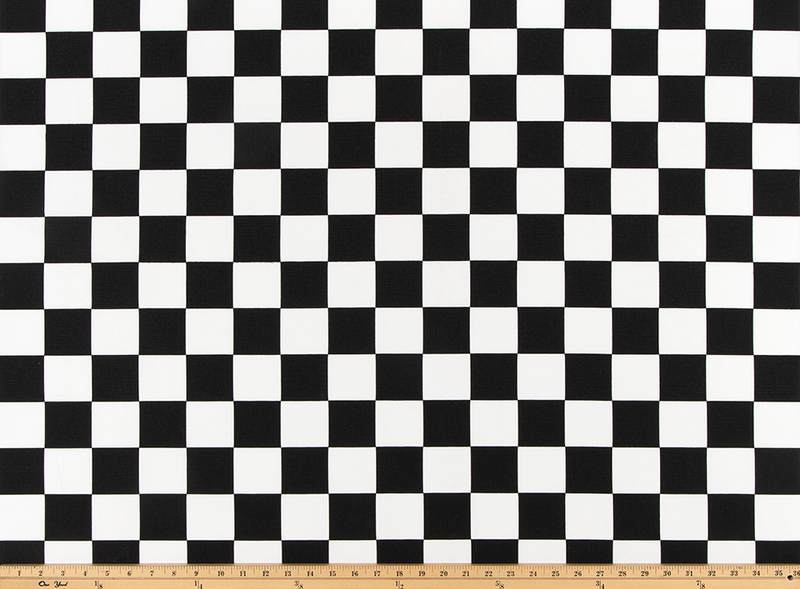 Checkered Black 7oz Cotton Fabric By Premier Prints