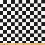 Checkered Black 7oz Cotton Fabric By Premier Prints