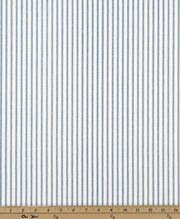 Navy Blue Ticking Stripe Fabric