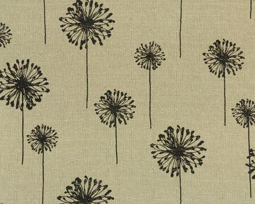 black dandelion flower fabric