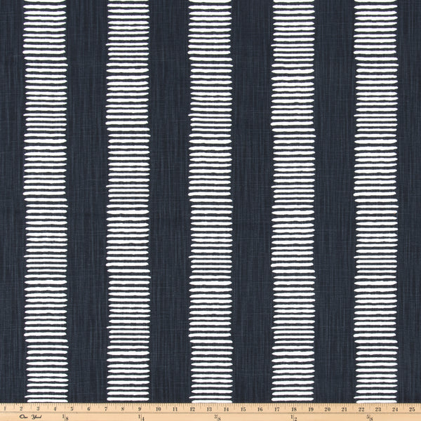 Dash Peacoat Slub Linen Fabric By Premier Prints
