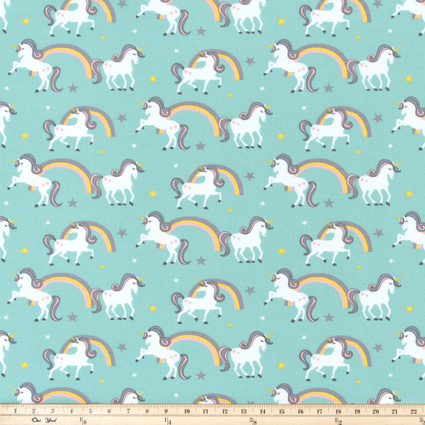 premier prints unicorn and rainbow fabric great for crafting and sewing