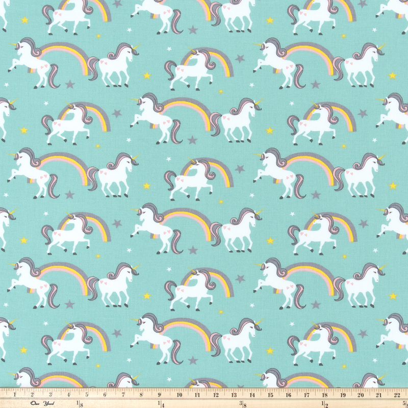 premier prints unicorn and rainbow fabric great for crafting and sewing