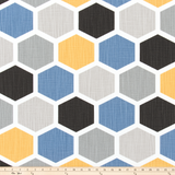 Hexagon Brazilian Yellow Slub Linen Fabric By Premier Prints