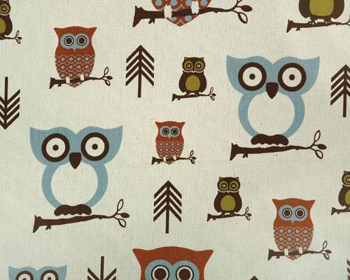 Hooty Village Natural Fabric By Premier Prints