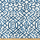 Jing Courtyard Blue Slub Linen White Fabric By Premier Prints