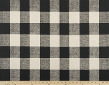 picture of black and cream color buffalo check plaid fabric 