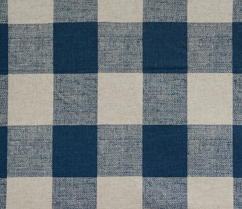 Picture of Dark Navy Blue and Cream Buffalo Plaid Check Fabric