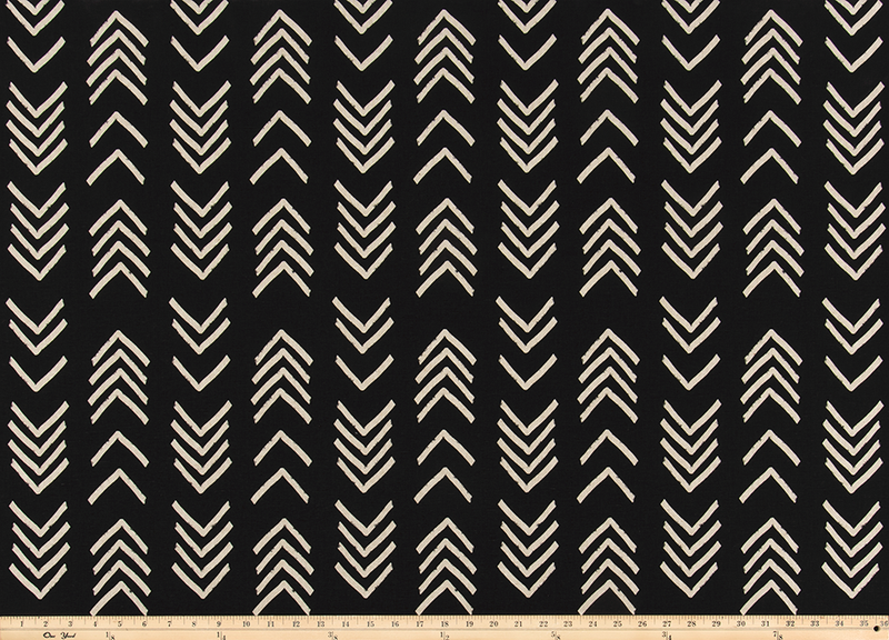Bogolan Black Linen Fabric By Premier Prints