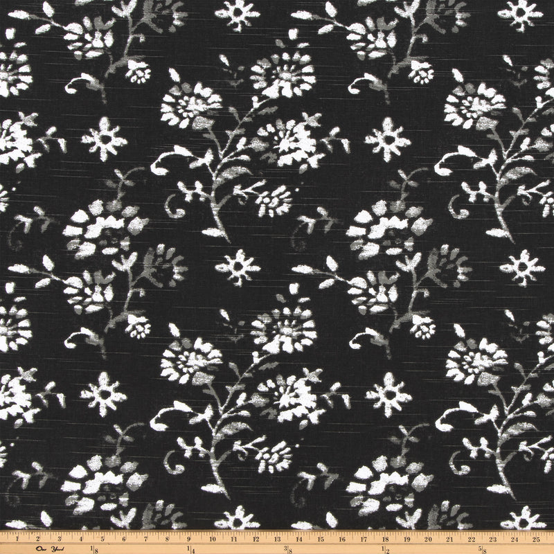 Lenore Raven Slub Fabric By Premier Prints