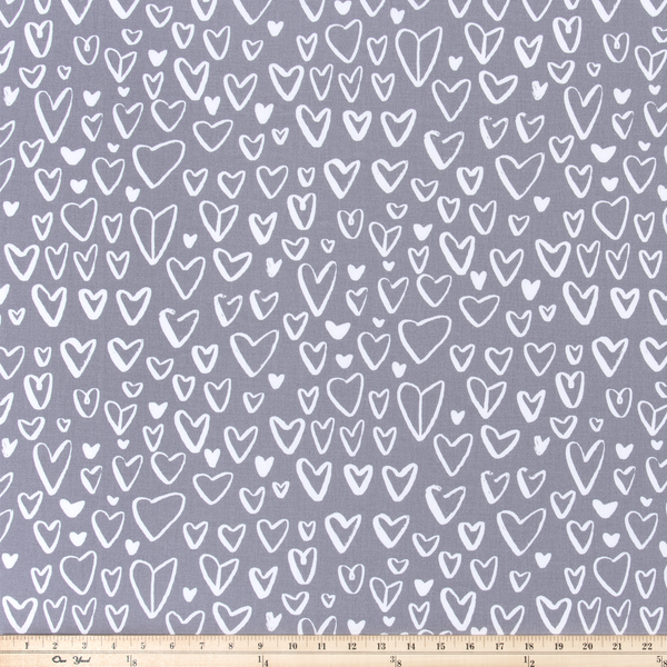 purple fabric with hearts by premier prints
