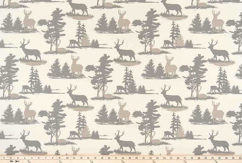 Mountain Antlers Lead Macon Fabric By Premier Prints