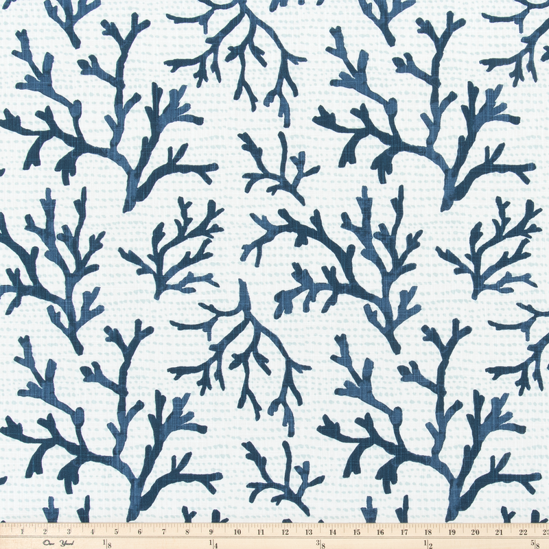 product image of coral reef pattern printed on slub canvas fabric