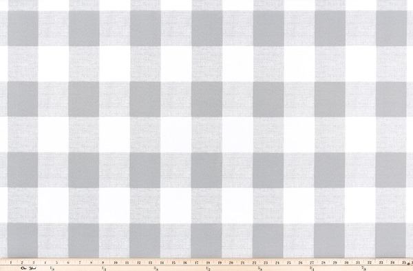 Medium Grey Buffalo Plaid Check Fabric