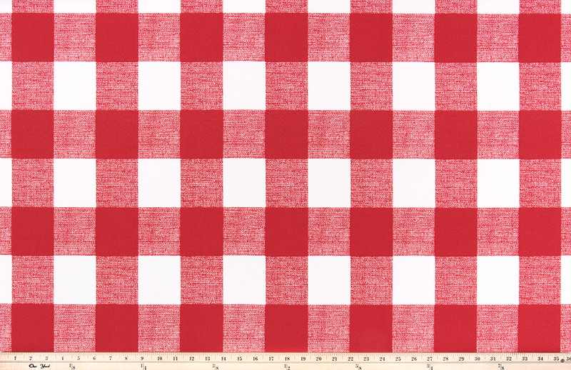 Picture of Bright Red Buffalo Plaid Check Fabric