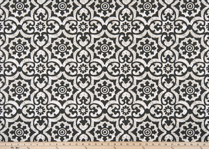 picture of greek inspired geometric lattice pattern outdoor fabric